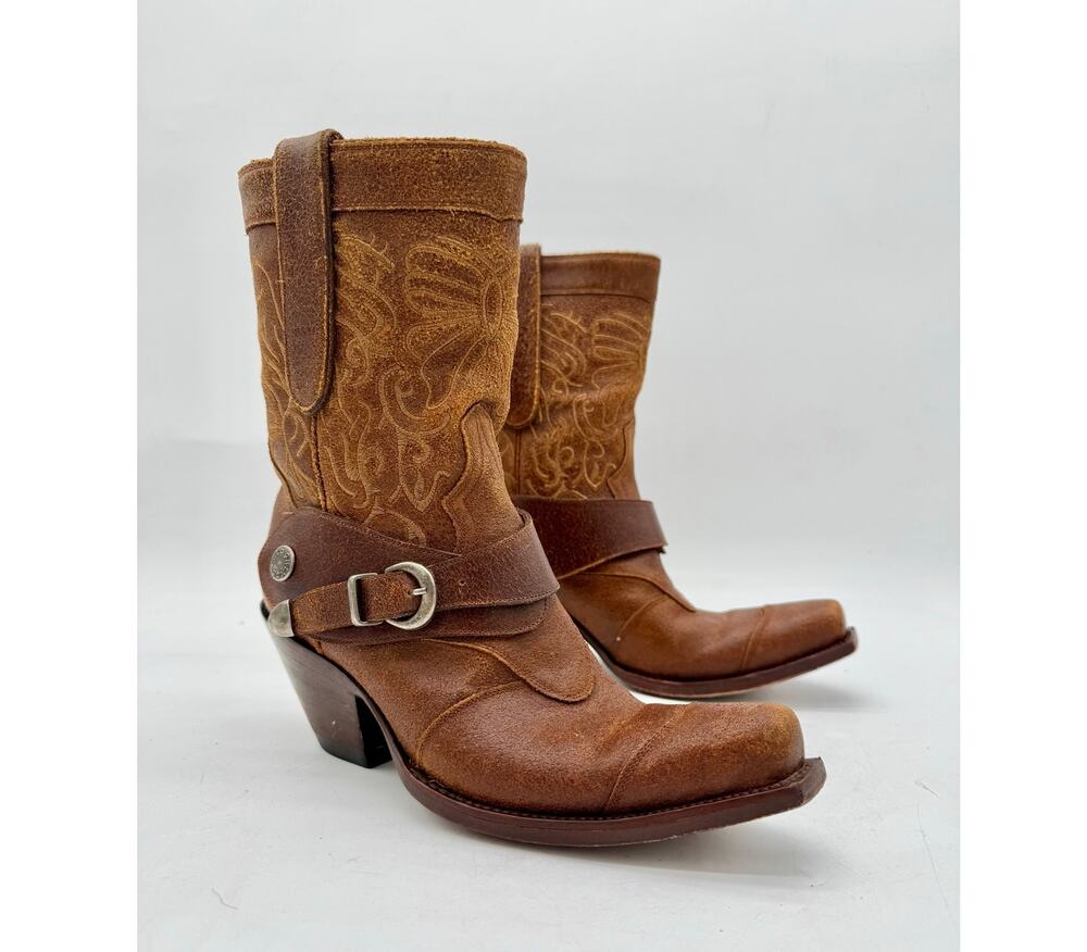 Old Gringo Boots Womens 6.5 B Brown Leather Embroidered Harness Western Cowgirl